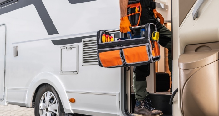 RV is in the repair shop