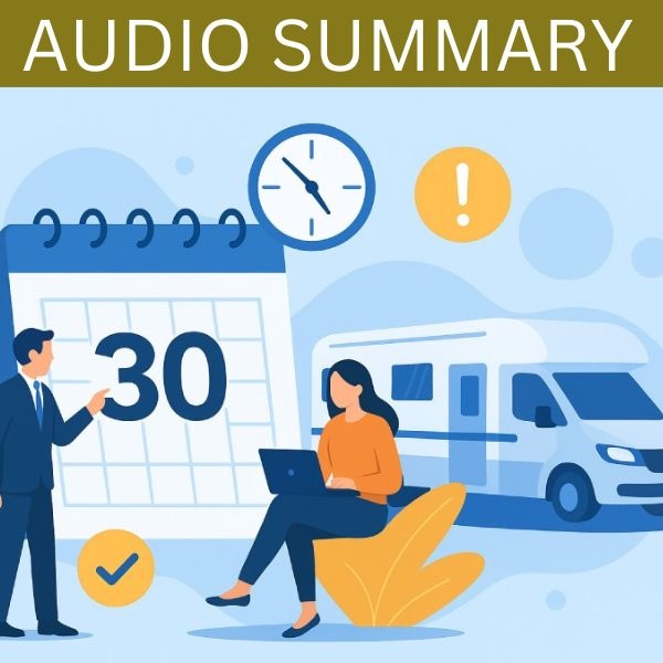 The 30-Day Countdown: Why Time Off The Road Matters In Lemon Law RV Claims