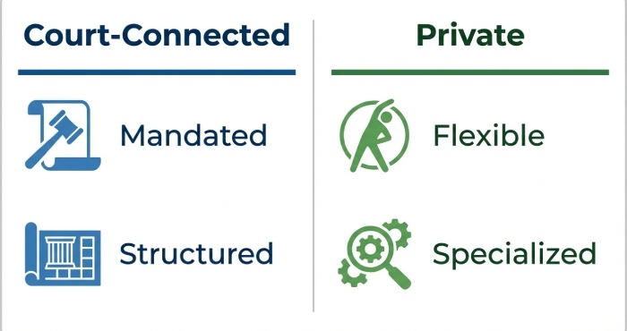 Court-Connected vs. Private Mediation