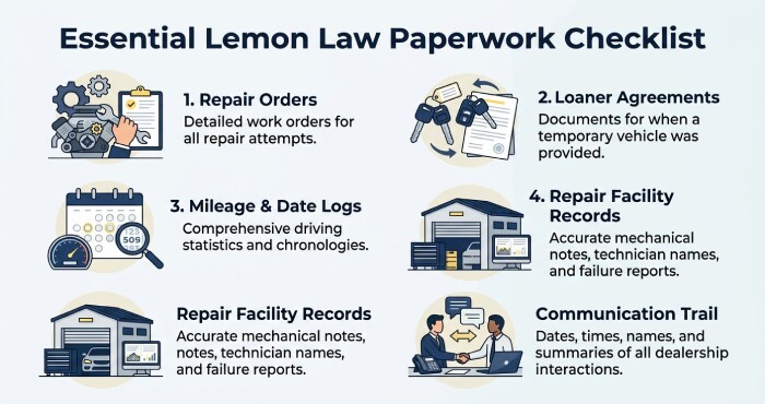 Lemon Law Paperwork Checklist