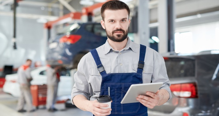 In an auto repair shop,