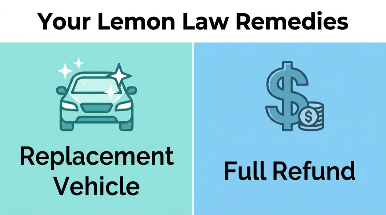 California lemon law remedies: full refund or replacement vehicle, your choice