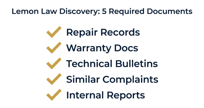 Lemon Law Discovery: 5 Required Documents