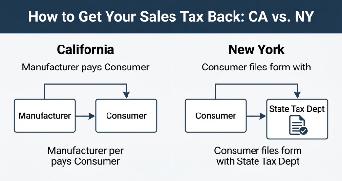 How to Get Your Sales Tax Back: CA vs. NY