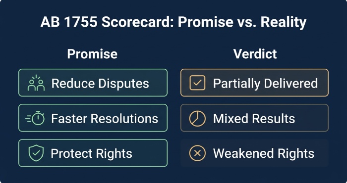 AB 1755 Scorecard: Promise vs. Reality