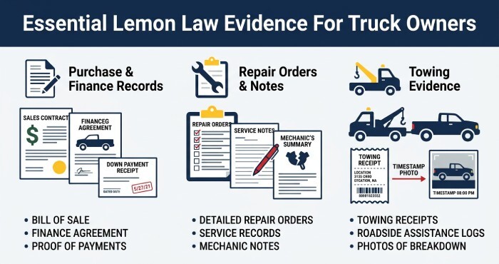 evidence for truck owner