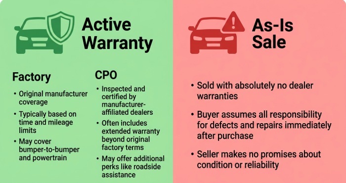 Active warranty-as is sale